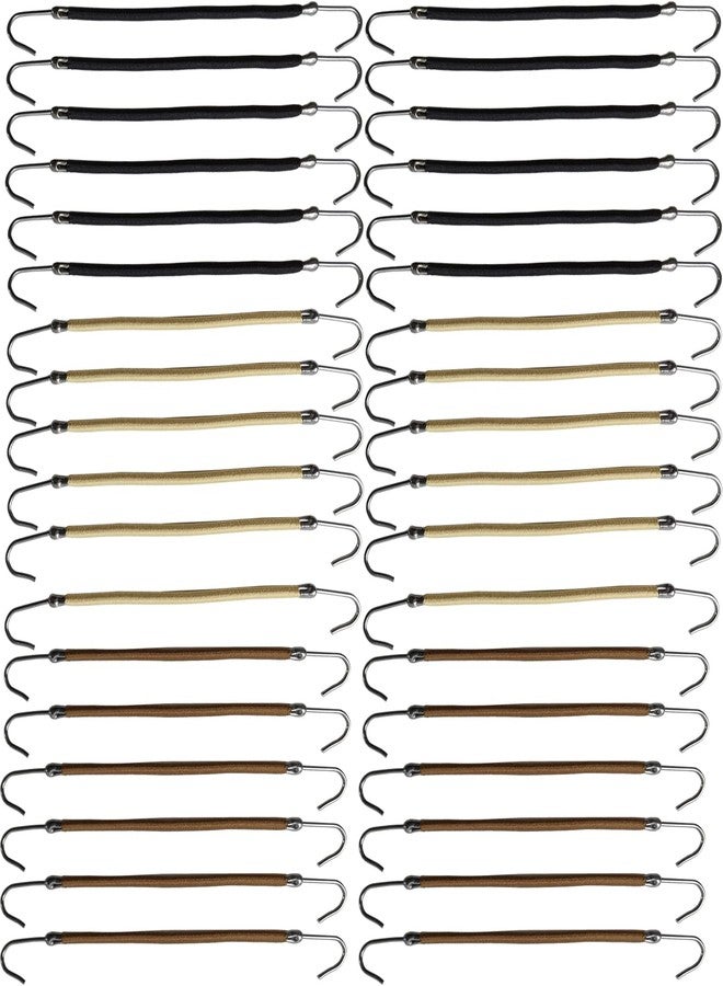 NSBELL 36PCS Elastic Hook Hair Tie Styling Ponytail Holder Hooks Hair Cord (Black, Coffee and Apricot) - Image 1